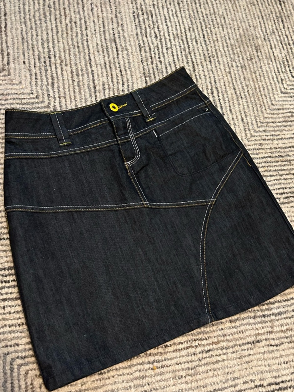 Y2K Bratz Lole Dark Wash Denim Mini Skirt Organic Cotton Size 2 XS